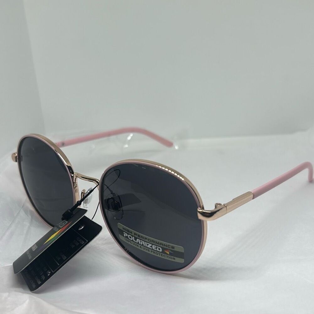 Polarized Round Sunglasses - Pink and Rose Gold